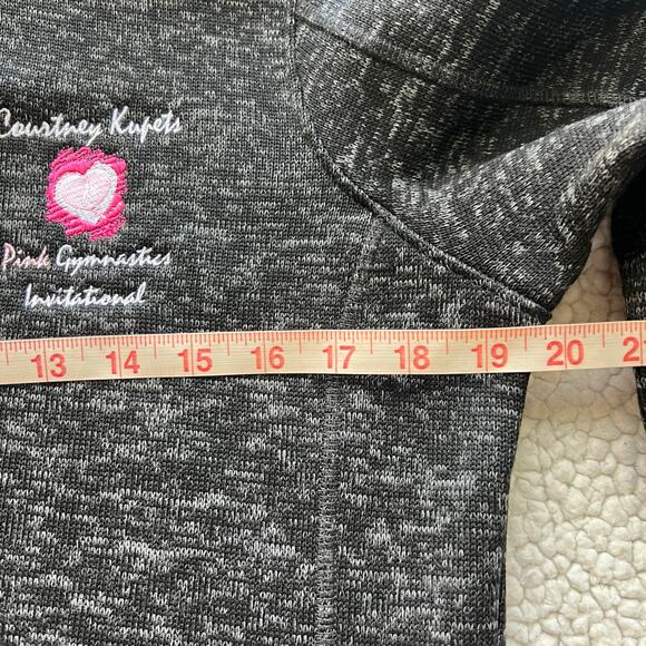 Courtney Kupets Pink Invitational Marbled Black Zip Up Jacket Large - Picture 8 of 10